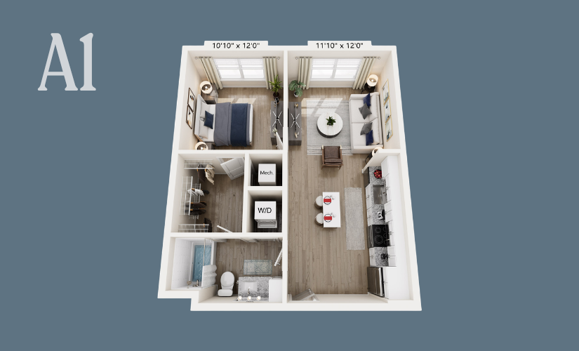 1 Bed | 1 Bath Apartment - 672 SF