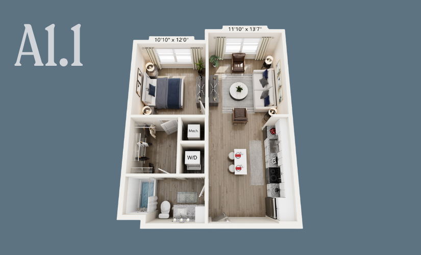 1 Bed | 1 Bath Apartment - 698 SF