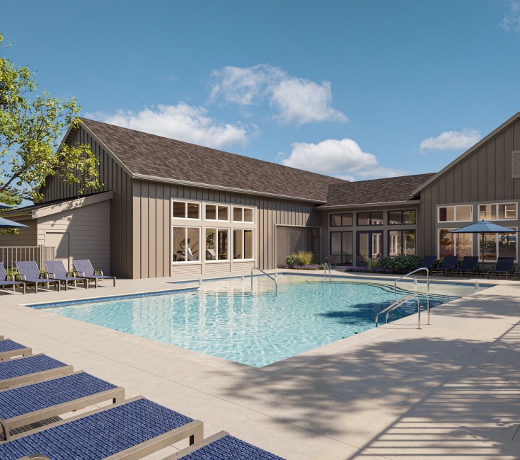 pool with lounge chairs